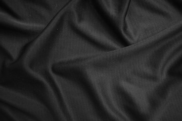 Obraz premium Background texture black cloth. Abstract dark wavy soft. Fabric is wrinkled. Fashion luxury style.
