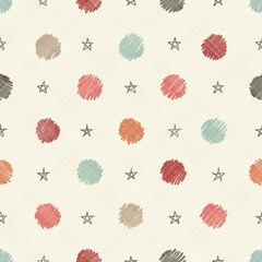 Seamless pattern with hand drawn colorful polka dots on texture background. Endless pattern can be used for ceramic tile, wallpaper, wrapping paper, invitation card, textile, web page background - 361248693