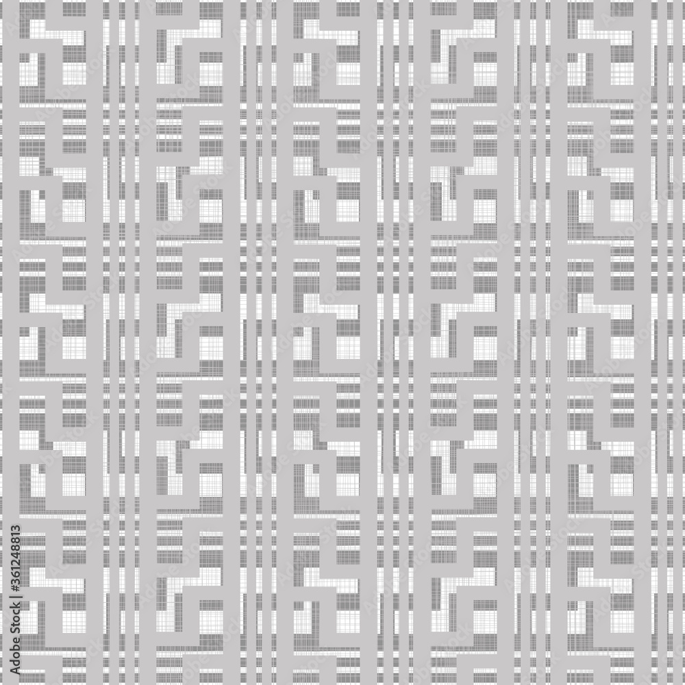 Poster seamless tweed pattern in grey and white. seamless geometric background. vector illustration