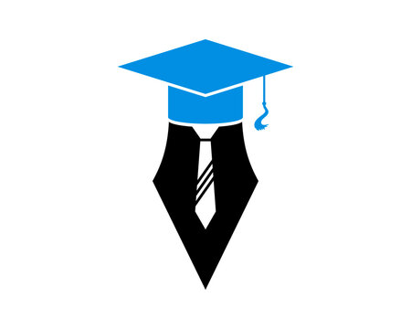 Pen with tie and graduation hat