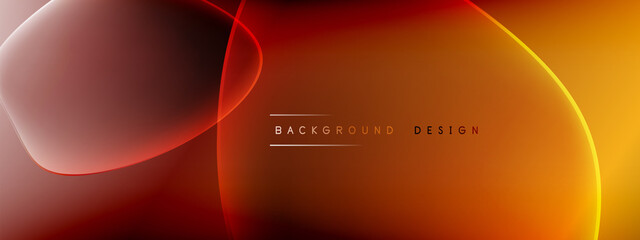 Vector abstract background - liquid bubble shapes on fluid gradient with shadows and light effects. Shiny design template for text