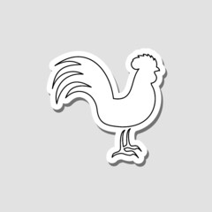 Rooster sticker icon isolated on white background
