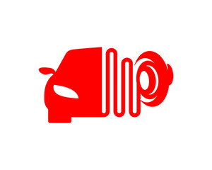 Car silhouette with speaker audio