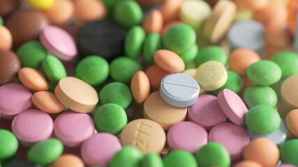 Macro shot Of Different Medication Pills