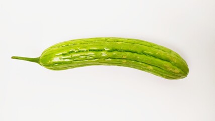 Green peria or pare or bitter melon isolated on white background