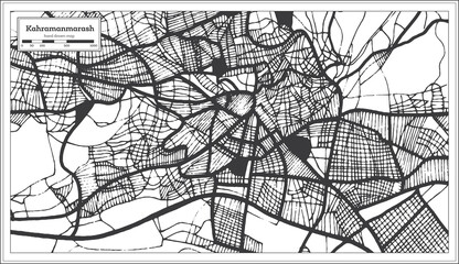 Kahramanmarash Turkey City Map in Black and White Color in Retro Style. Outline Map.