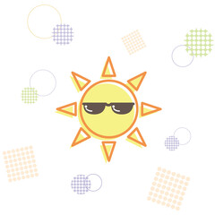 サングラスをかけた太陽のイメージ（ポップ）