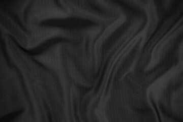 Obraz premium Background texture black cloth. Abstract dark wavy soft. Fabric is wrinkled. Fashion luxury style.