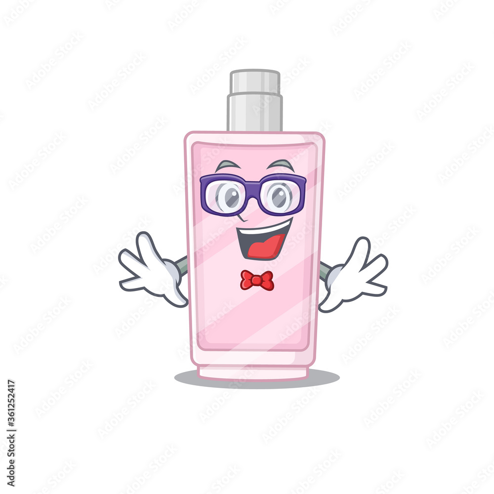 Poster A caricature drawing of nerd perfume wearing weird glasses