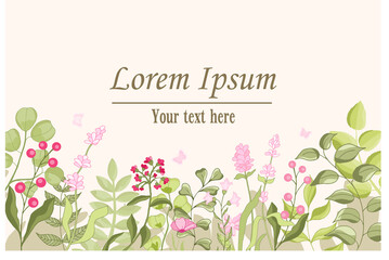 Set of wildflowers. Doodle. Hand drawn vector illustration.