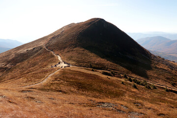 Landscape of mountain peaks, Bieszczady Mountains