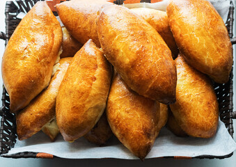 Mouth-watering, delicious fried pies only from the oven. Healthy and satisfying food.