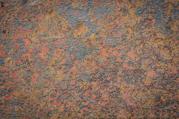 Wall surface rust and old paint cracks