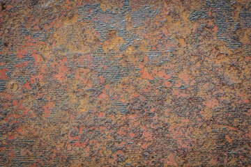 Wall surface rust and old paint cracks