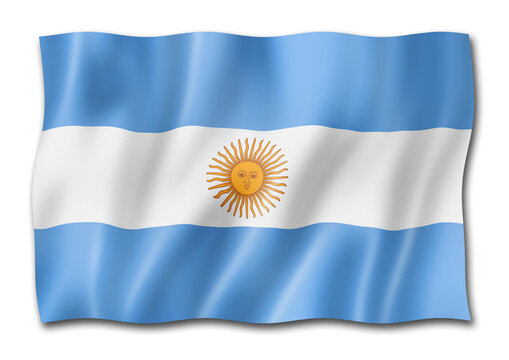 Argentinian flag isolated on white