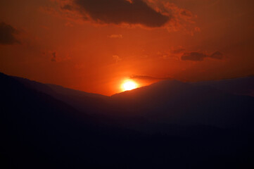 sunset over the mountains