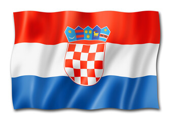 Croatian flag isolated on white