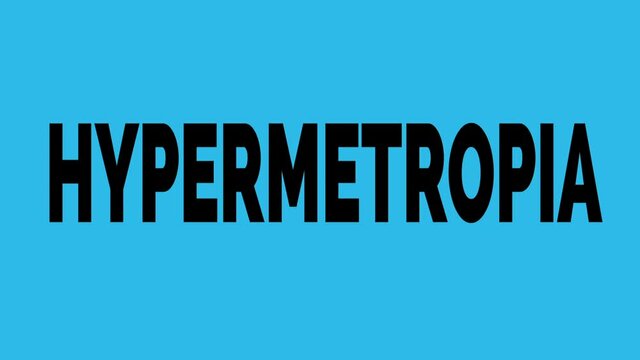 Hypermetropia word cloud concept on white background. 