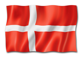 Obraz premium Danish flag isolated on white
