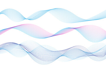 Vector illustration with graphic linear waves and strokes