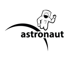 astronaut logo design hover vector