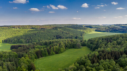 Fototapeta na wymiar Wald und Wiesenlandschaft - Luftbild