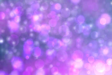 Abstract blue gradient pink purple background texture with glitter defocused sparkle bokeh circles and glowing circular lights. Beautiful backdrop with bokeh light effect.