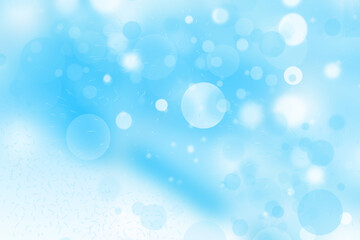 Abstract blurred fresh vivid spring summer light delicate pastel blue white bokeh background texture with bright circular soft color lights. Card concept. Beautiful backdrop illustration.