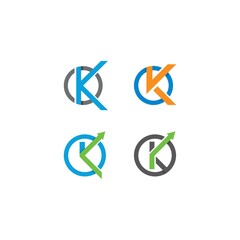 K letter logo template vector icon illustration