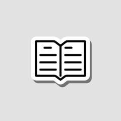 Open book sticker icon isolated on gray background