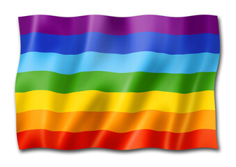Fototapeta premium Rainbow peace flag isolated on white