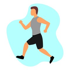 Fototapeta na wymiar Vector illustration of a person running. Sports.