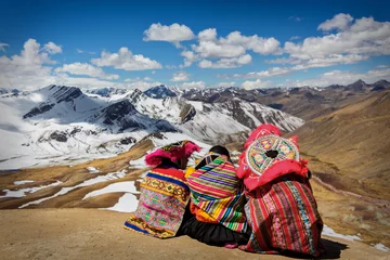 Foto op Canvas People contemplating the Andes in South America  © Alberto Seminario