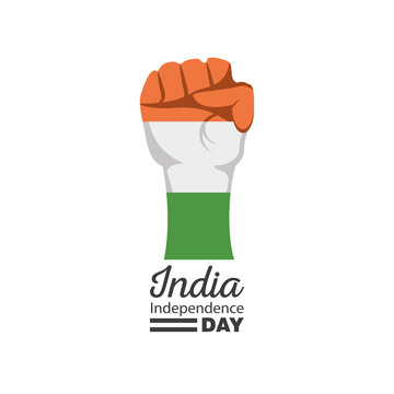 fist of happy india independence day detailed style icon vector design