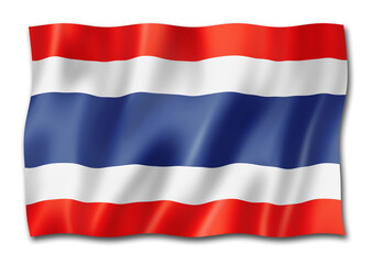 Thai flag isolated on white