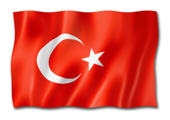 Turkish flag isolated on white