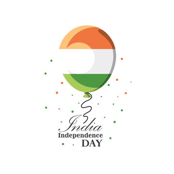 balloon of happy india independence day detailed style icon vector design