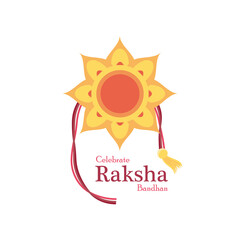 Raksha bandhan yellow flower wristband detailed style icon vector design