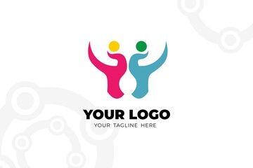 Colorful Isolated Teamwork Logo Template