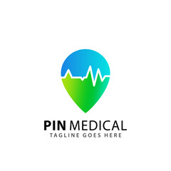 Abstract Pin Mark Medical Logos Design Vector Illustration Template