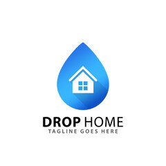 Abstract Drop Home Logos Design Vector Illustration Template