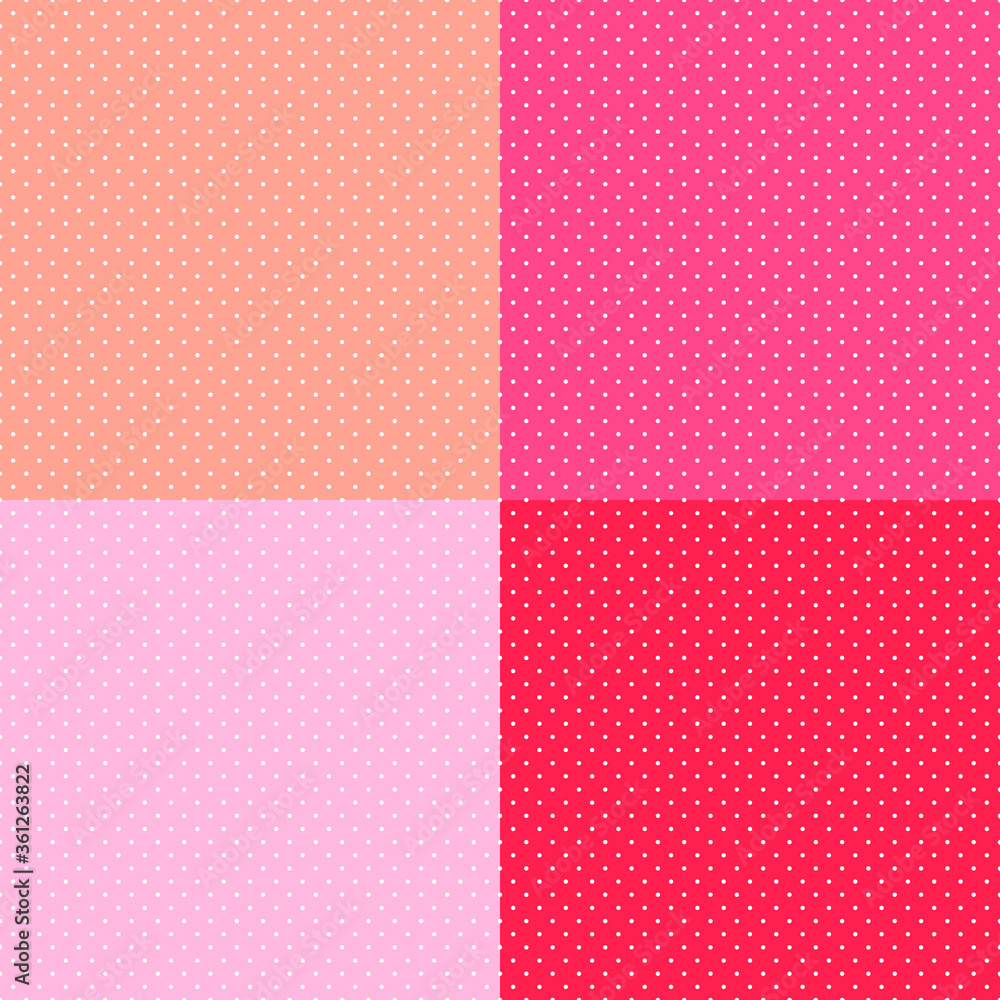 Poster set of abstract vector seamless background consisting of small dots and circles.