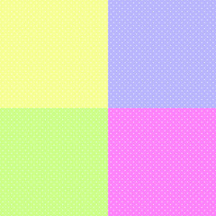 Set of abstract vector seamless background consisting of small dots and circles.