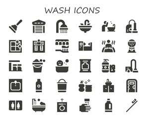 wash icon set