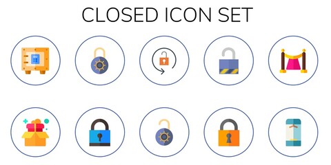 closed icon set