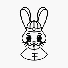 the rabbit chinese zodiac logo mascot for lunar new year and lucky symbol of china