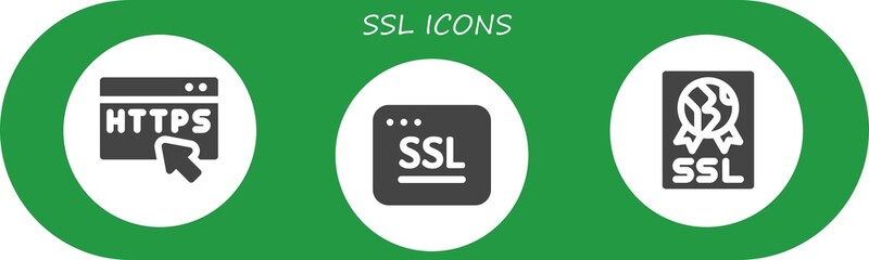 Modern Simple Set of ssl Vector filled Icons