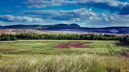 Obraz premium landscape with lake and mountains