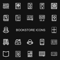 Editable 22 bookstore icons for web and mobile