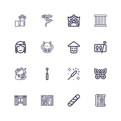 Editable 16 decorative icons for web and mobile